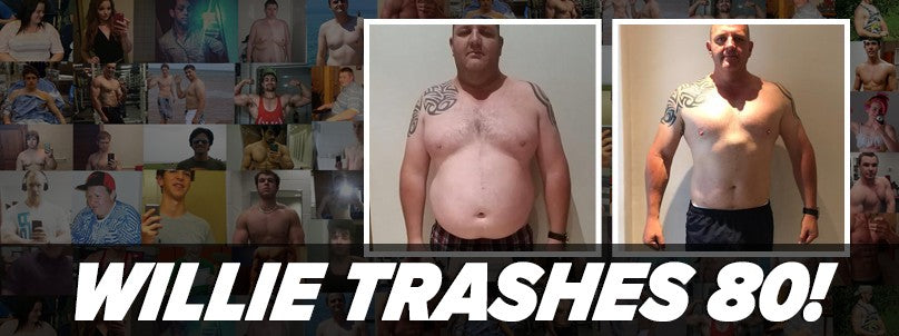 Willie Botes before and after losing 80 pounds