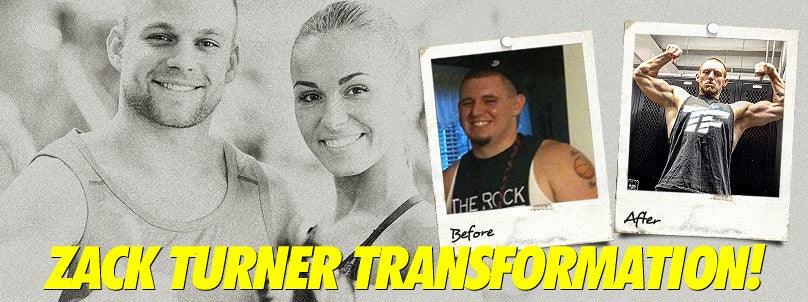 Zack Turner before and after his transformation from flabby to jacked