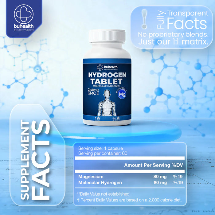 Hydrogen Tablets | Molecular Hydrogen + Magnesium | 80mg