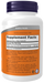 NOW Foods GABA 750 mg, 100 veg capsules, right side of bottle label