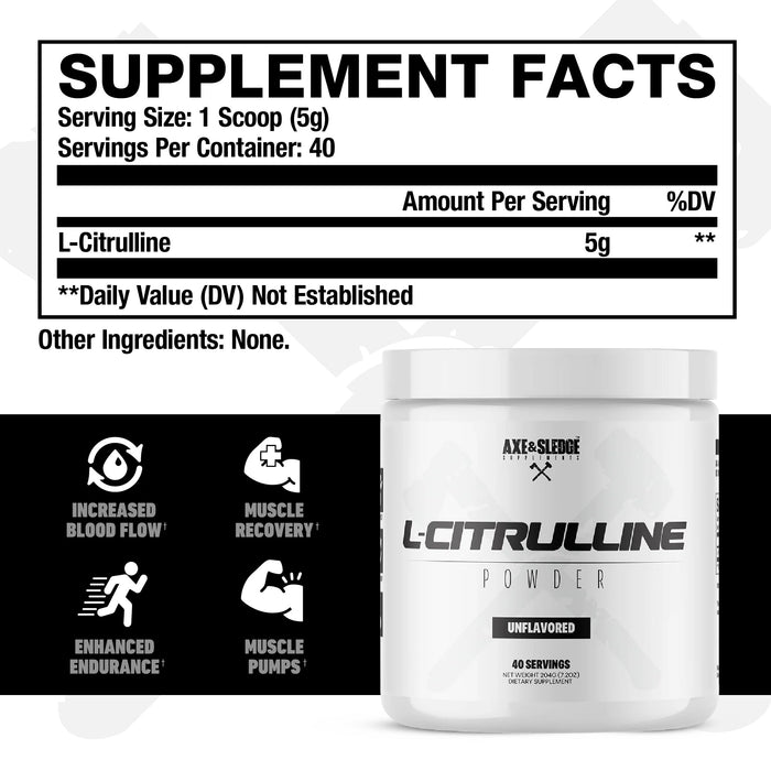 Axe & Sledge Basics L-Citrulline Supplement Facts