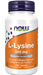 NOW Foods L-Lysine 500 mg, 100 tablets, front of bottle