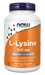NOW Foods L-Lysine 500 mg, 250 veg capsules, front of bottle