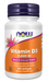 NOW Foods Vitamin D-3 2,500 IU, 180 softgels, front of bottle