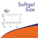 NOW Foods Vitamin D-3 400 IU, softgel size comparison chart