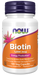 NOW Foods Biotin 1000 mcg, 100 Veg Capsules, front of bottle