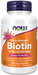 NOW Foods Biotin 10 mg (10,000 mcg) Extra Strength, 120 Veg Capsules, front of bottle