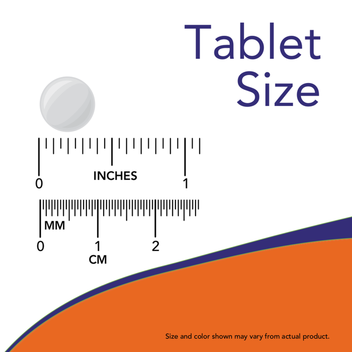 NOW Foods Methyl B-12 Extra Strength 10,000 mcg Lozenges, lozenge size reference chart