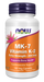 NOW Foods MK-7 Vitamin K-2 Extra Strength 300 mcg, 120 veg capsules, front of bottle
