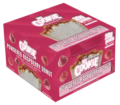 My Cookie Dealer Protein Toaster Pastry Powered Raspberry Donut 12 pack box