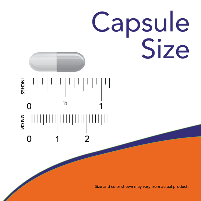 NOW Foods Selenium 200mcg veg capsule size reference