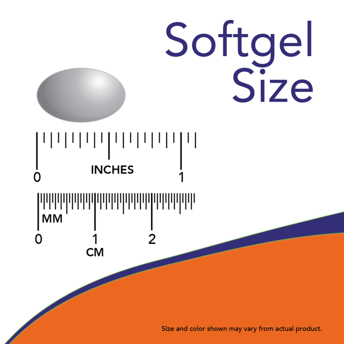 NOW Foods Krill Oil, softgel size reference