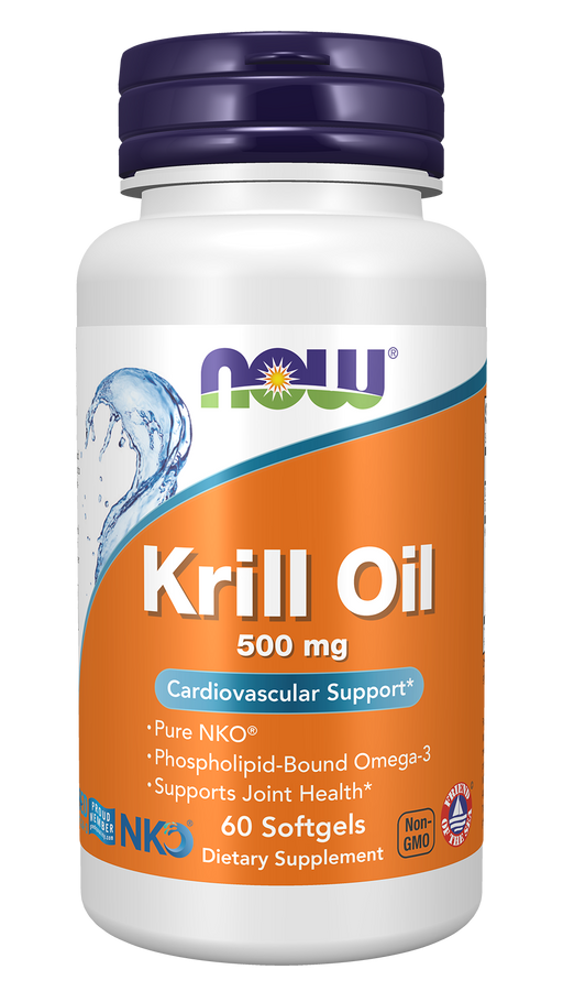 NOW Foods Krill Oil, 60 Softgels, front of bottle
