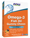 NOW Foods Omega-3 Fish Oil Gummy Chews, 36 count, front of pack