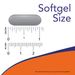 NOW Foods Tri-3D Omega, softgel size comparison chart