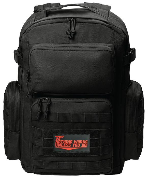 Tiger Fitness Tactical Assault Backpack with Molle System, Waterproof Rucksack (Comes with 3D TF NWUYD Black/Orange Logo Patch)