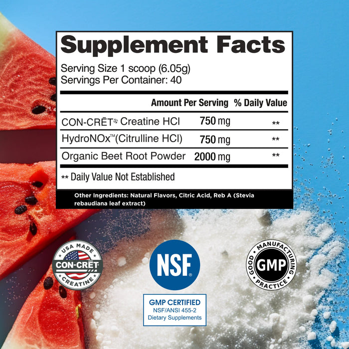 CON-CRĒT® Creatine HCl + Nitric Oxide Powder