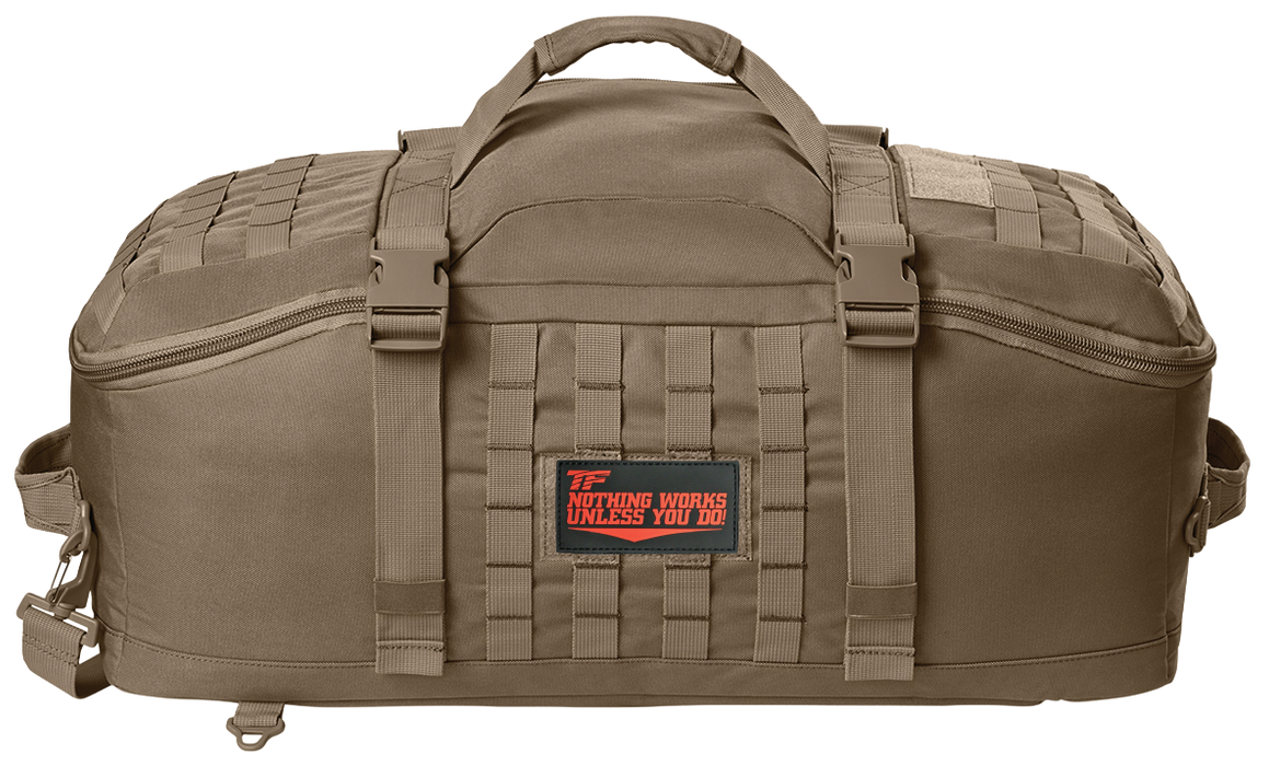 Tiger Fitness Tactical Barrel Duffel Bag (Comes with 3D TF NWUYD Black/Orange Logo Patch)
