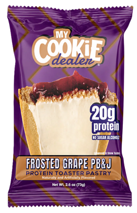 My Cookie Dealer Protein Toaster Pastry Frosted Grape PB&J single pastry package