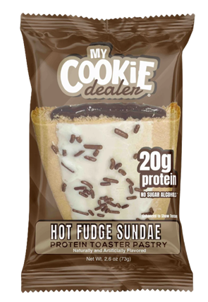 My Cookie Dealer Protein Toaster Pastry Hot Fudge Sundae single pastry package