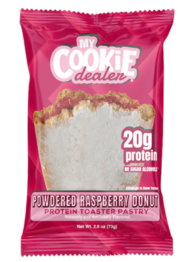 My Cookie Dealer Protein Toaster Pastry Powered Raspberry Donut single pastry package