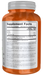 NOW Foods MCT Oil 1000 mg Softgels, supplement facts label