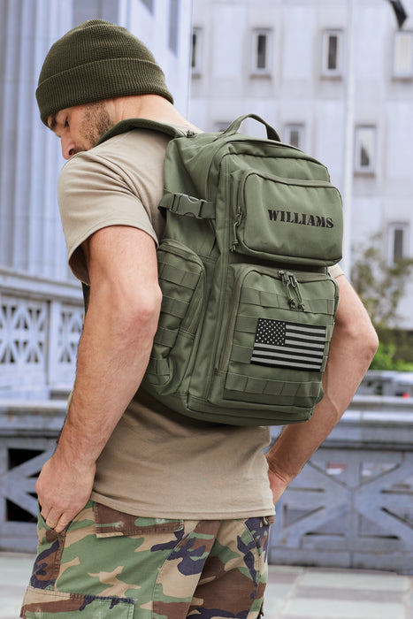 Tiger Fitness Tactical Assault Backpack with Molle System, Waterproof Rucksack (Comes with 3D TF NWUYD Black/Orange Logo Patch)