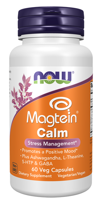 NOW Foods Magtein Calm, 60 veg capsules, front of bottle