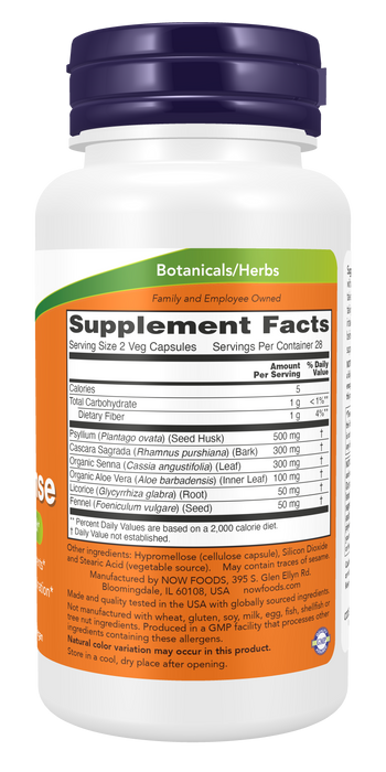NOW Foods 7-Day Colon Cleanse, 56 Veg Capsules, right side panel