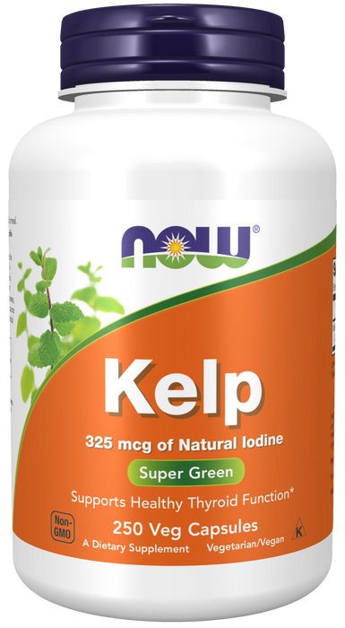 NOW Foods Kelp, 250 Veg Capsules, front of bottle