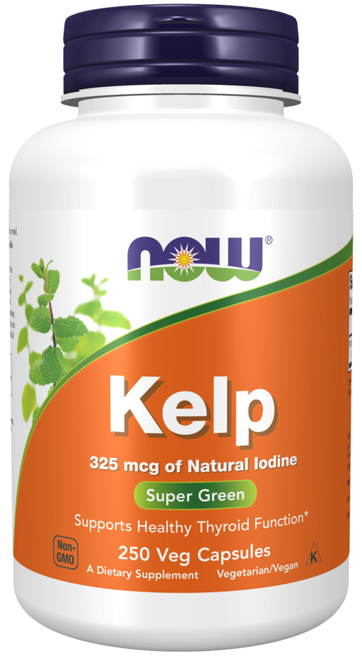NOW Foods Kelp, 250 Veg Capsules, front of bottle