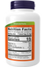 NOW Foods Organic Spirulina Powder, 4 oz, bottle label showing supplement facts