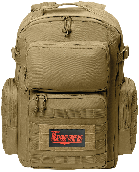 Tiger Fitness Tactical Assault Backpack with Molle System, Waterproof Rucksack (Comes with 3D TF NWUYD Black/Orange Logo Patch)