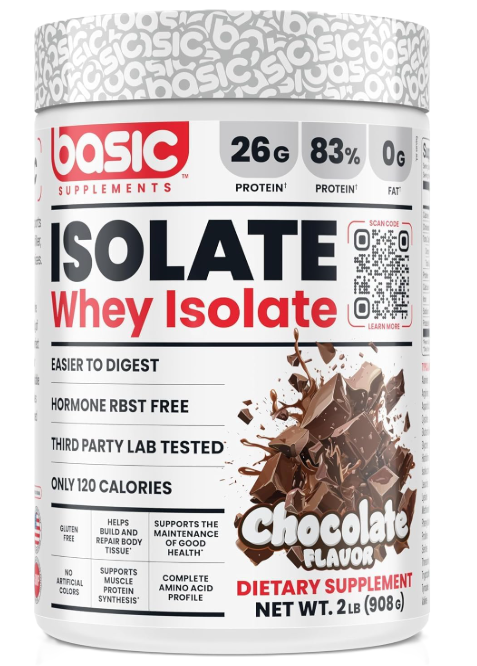 Basic Supplements Basic Isolate Chocolate Whey Protein 2lb – TigerFitness.com