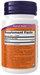 NOW Foods Melatonin 5 mg Sustained Release Tablets, right side label