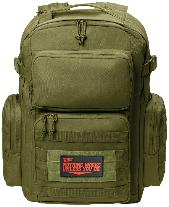 Tiger Fitness Tactical Assault Backpack with Molle System, Waterproof Rucksack (Comes with 3D TF NWUYD Black/Orange Logo Patch)