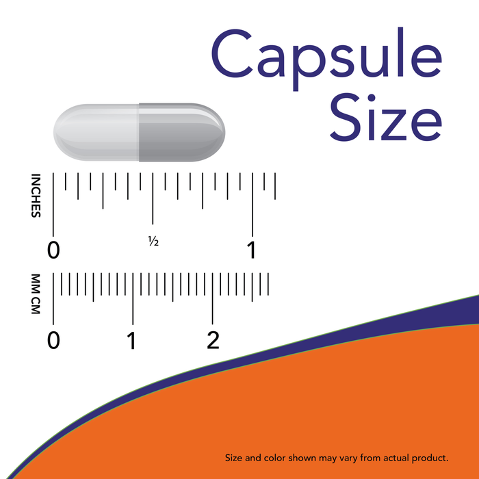 NOW Foods Milk Thistle Extract Double Strength 300 mg Veg Capsules, capsule size reference chart