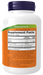 NOW Foods Silymarin Milk Thistle Extract Extra Strength 450 mg Softgels, right side label