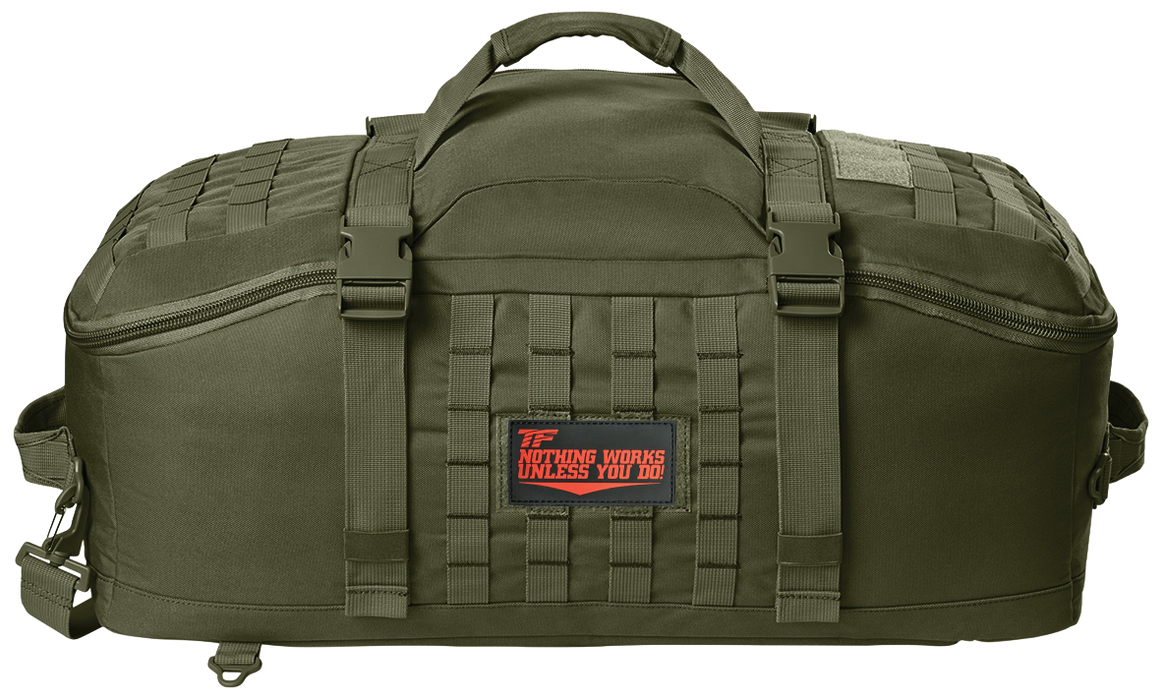 Tiger Fitness Tactical Barrel Duffel Bag (Comes with 3D TF NWUYD Black/Orange Logo Patch)