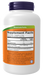 NOW Foods Slippery Elm Powder, 4 oz, right side of bottle showing supplement facts