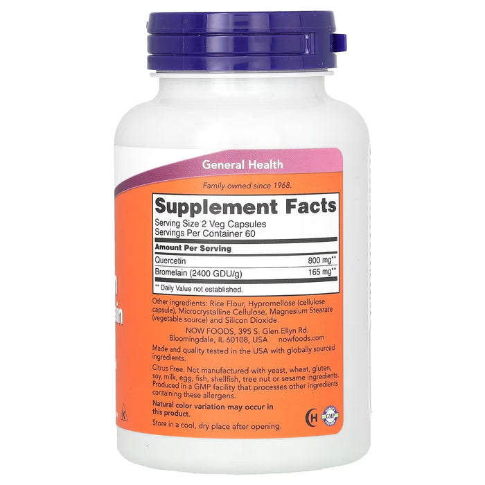 NOW Foods Quercetin with Bromelain
