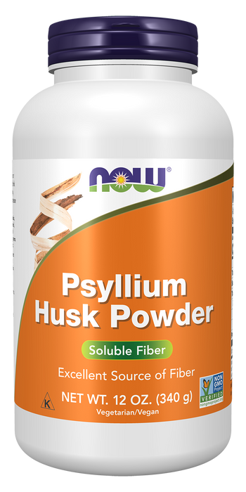 NOW Foods Psyllium Husk Powder, 12 oz, front of bottle