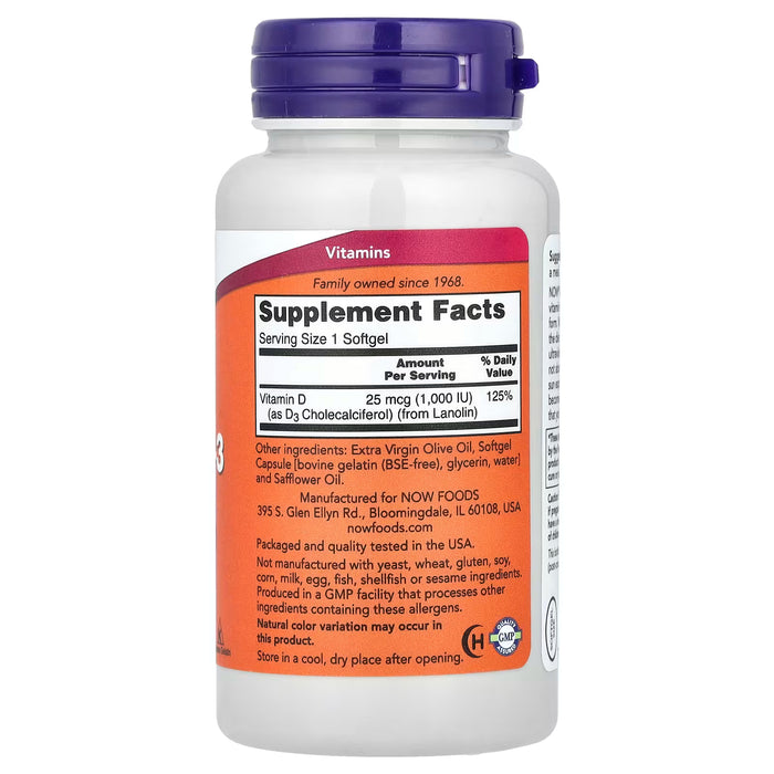 NOW Foods Vitamin D-3 | High Potency