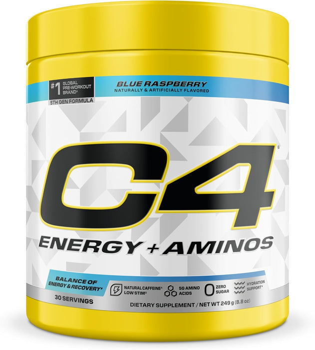 Cellucor C4 Energy + Aminos Blue Raspberry Pre-Workout & Recovery Powder | TigerFitness