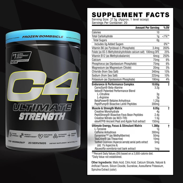 Cellucor C4 Ultimate Strength | High-Stim Pre-Workout
