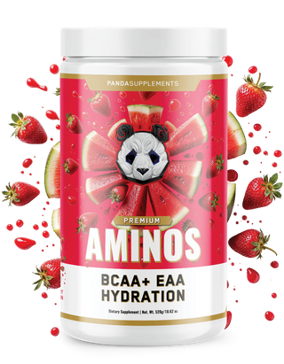 Panda Supps AMINOS Strawberry Watermelon – Premium BCAA + EAA + Hydration Formula for Muscle Recovery