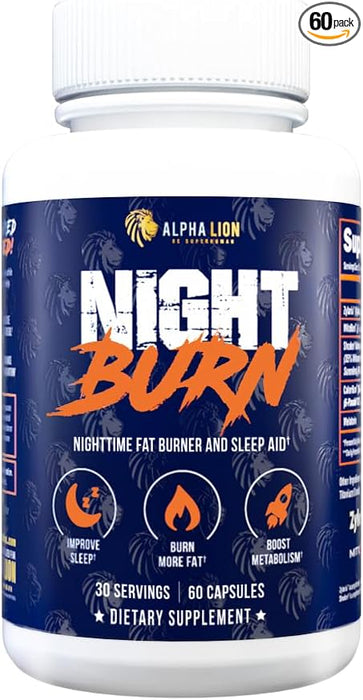 Alpha Lion Night Burn Nighttime Fat Burner - 60 Capsules 