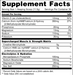 Animal Creatine HMB supplement facts label showing creatine monohydrate, myHMB, electrolytes and sea salt ingredients