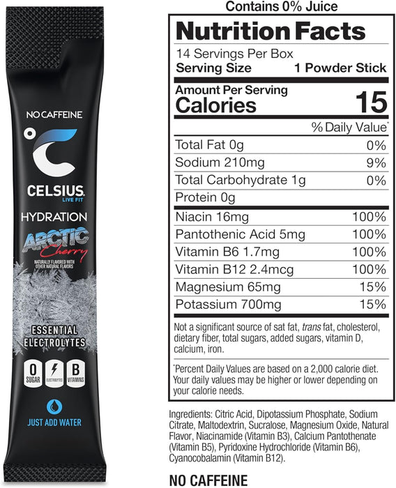 Celsius Hydration Sticks | Electrolyte Drink Mix with Energy Support