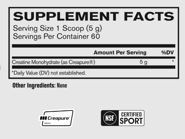 BPN Creatine Monohydrate supplement facts and ingredients - Tiger Fitness